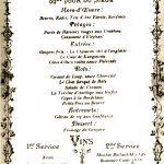 1870 menu during the Siege of Paris