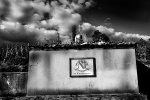Michel Chapoutier sign on the hill of Hermitage