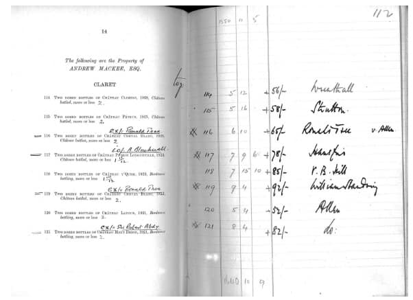 Copy of old Christie's wine auction catalogue