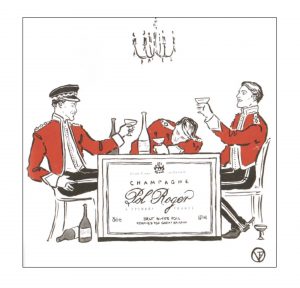 Soldiers enjoying Champagne Pol Roger