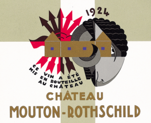 Label of Château Mouton Rothschild 1924 by Jean Carlu