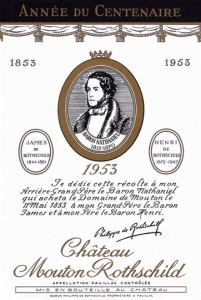 Château Mouton Rothschild 1953 label by
