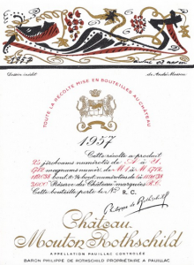 Château Mouton Rothschild 1957 label by André Masson