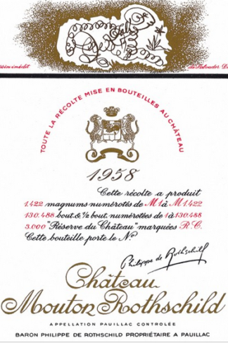 Where to buy 1958 red wine – Château Mouton Rothschild 1958