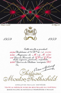Château Mouton Rothschild 1959 label by Richard Lippold