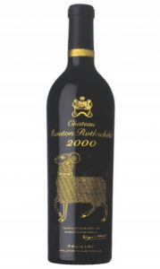 2000 Bordeaux wine – Château Mouton Rothschild 2000 special gold enamel relief of the "Augsburg Ram" in the Mouton museum