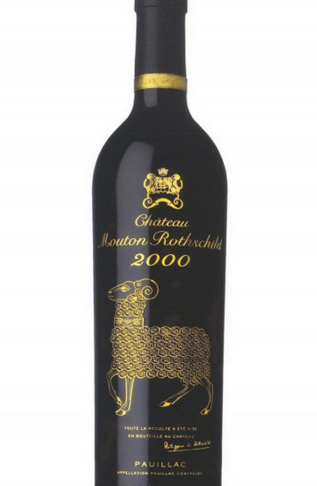 2000 Bordeaux wine – Château Mouton Rothschild 2000 special gold enamel relief of the "Augsburg Ram" in the Mouton museum