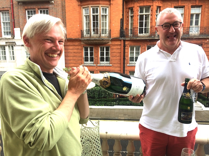 James Simpson, Master of Wine and MD of Pol Roger Portfolio, with Stuart George. MD of Arden Fine Wines