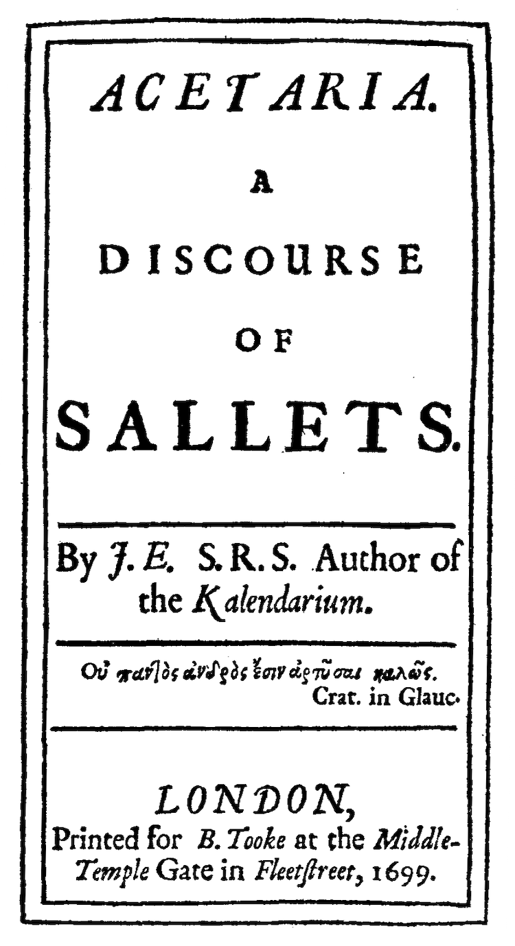 Discourse of Sallets by John Evelyn