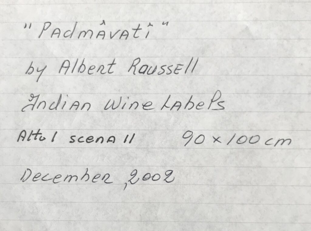 Padmâvatî notes by Valentino Monticello