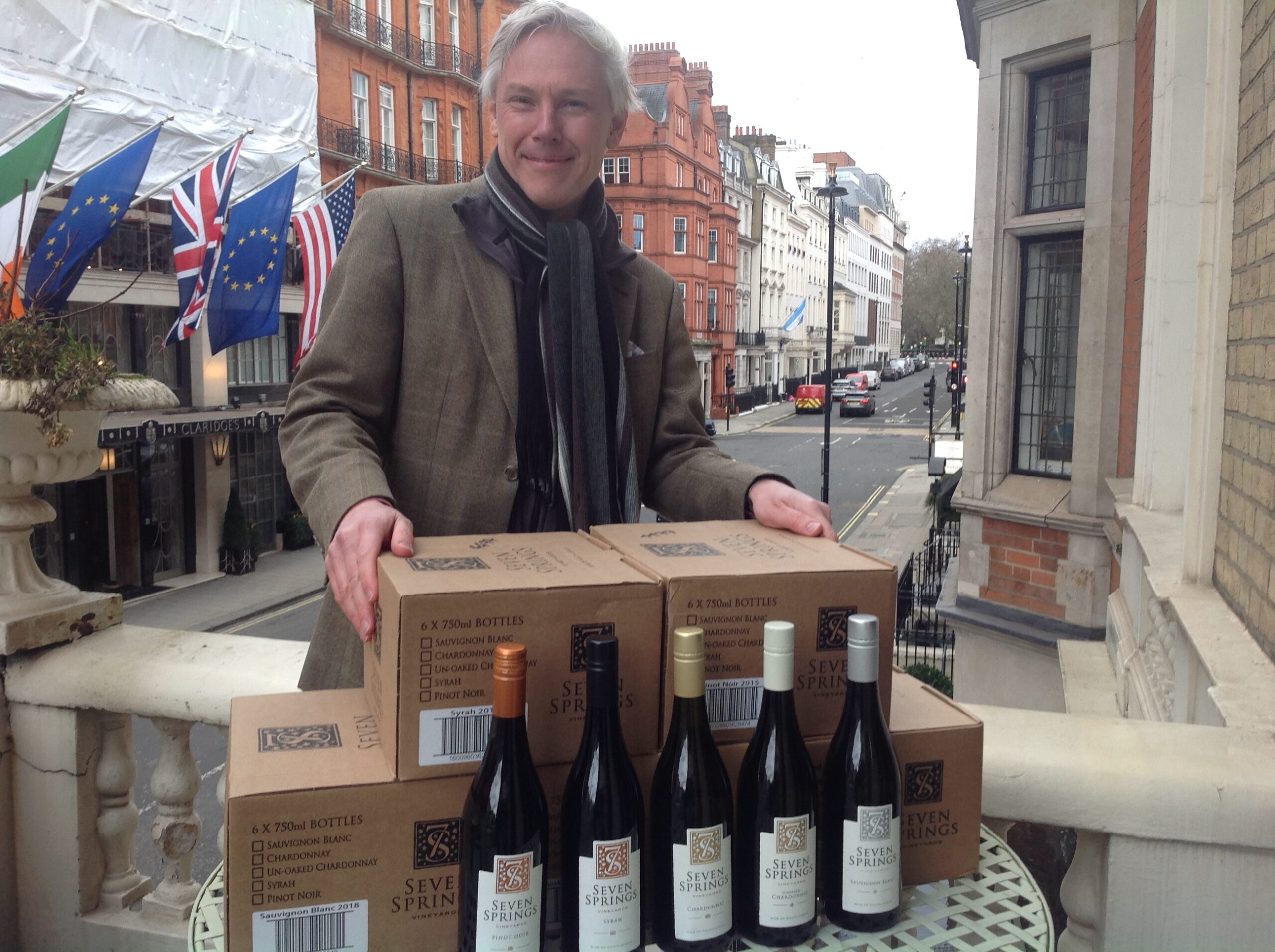 Stuart George with Seven Springs Vineyards wines