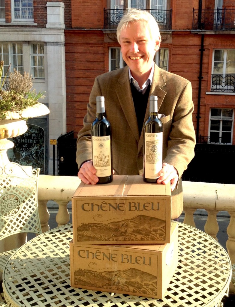 Stuart George with Chene Bleu wines