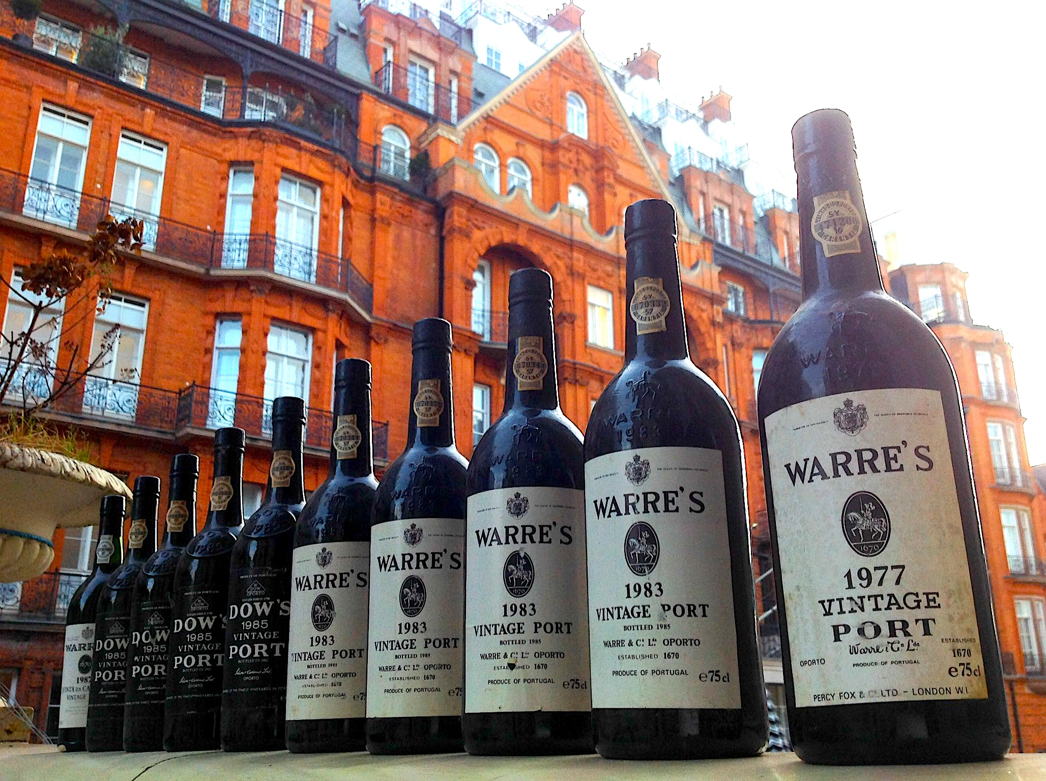 Bottles of Vintage Port wine 1977-1987