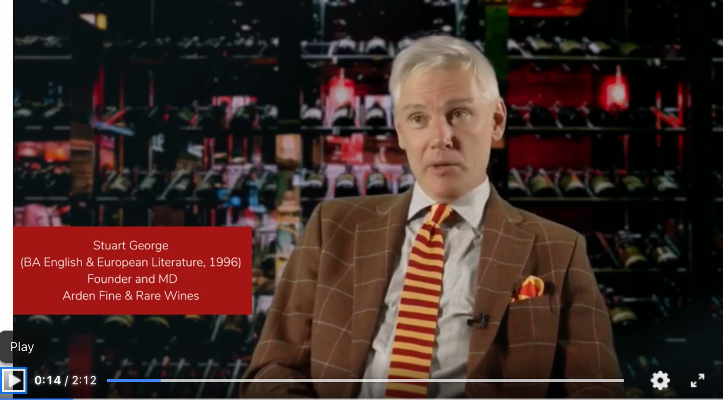 Stuart George of Arden Fine Wines a Warwick University