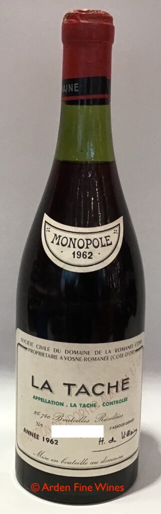 Domaine de la Romanée-Conti La Tâche 1962 for sale