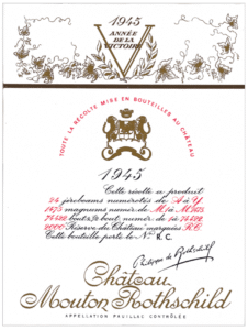 1945 Château Mouton Rothschild label