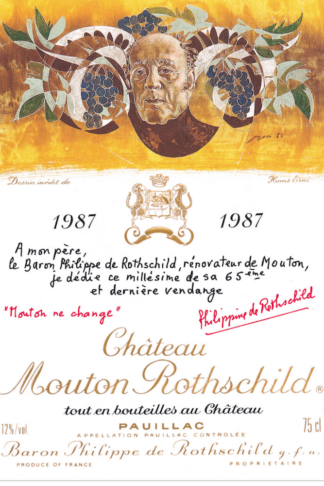 1987 red wine gift – Château Mouton Rothschild 1987